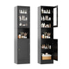 Slim Wood Bathroom Storage Cabinet