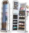 Black Wave Mirror Jewelry Armoire