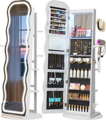 Black Wave Mirror Jewelry Armoire