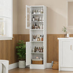 Slim Wood Bathroom Storage Cabinet