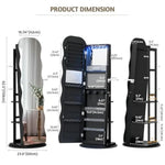 Black Wave Mirror Jewelry Armoire