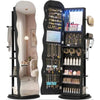 Black Wave Mirror Jewelry Armoire