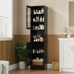 Slim Wood Bathroom Storage Cabinet
