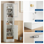 Slim Wood Bathroom Storage Cabinet